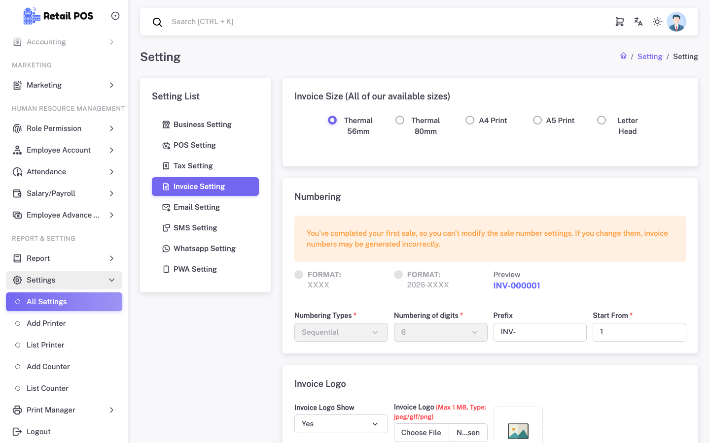 Invoice Customization