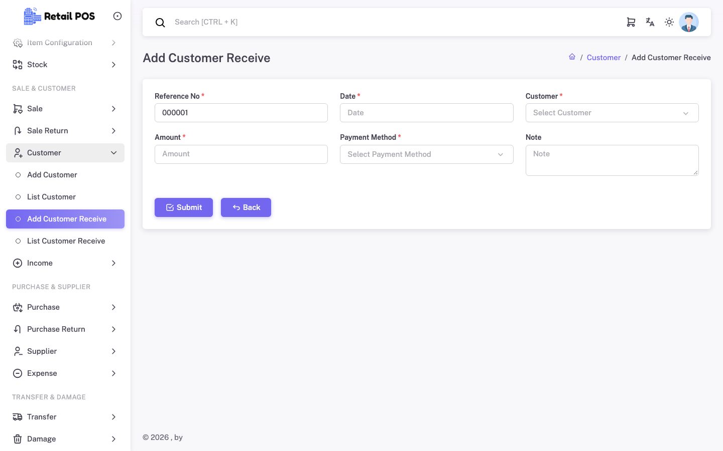Customer due receive management